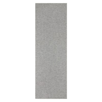 TOWN & COUNTRY BASICS Pax Herringbone Textured Solid Machine Washable Area Rug Grey