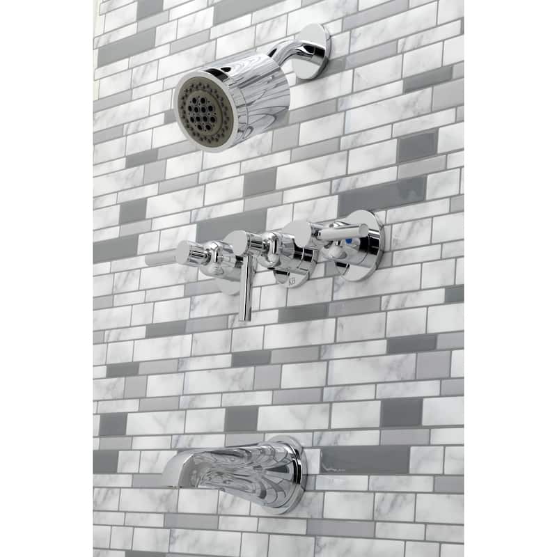 Kingston Brass Concord Three-Handle Tub and Shower Faucet