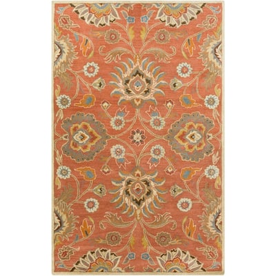 Patchway Handmade Classic Floral Wool Area Rug