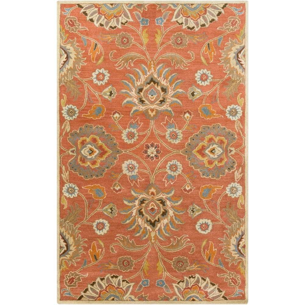 Patchway Handmade Classic Floral Wool Area Rug