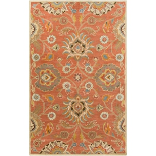 Patchway Handmade Classic Floral Wool Area Rug