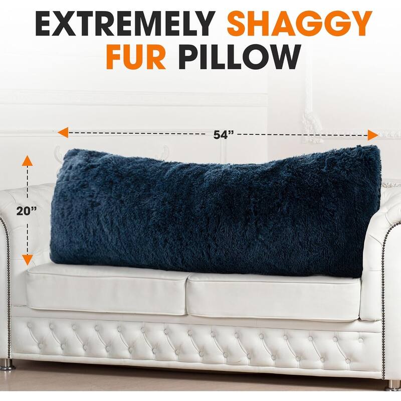 Cheer Collection 20" x 54" Long Hair Shaggy Body Pillow