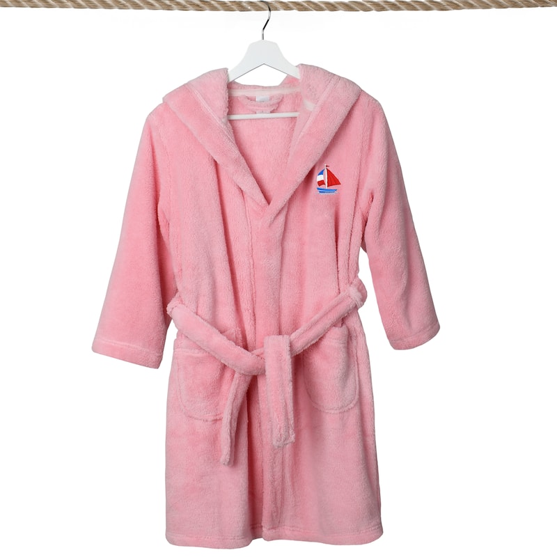 Sweet Kids 100% Polyester SUPER PLUSH Double Brushed Hooded Bathrobe - BOAT