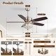 preview thumbnail 42 of 51, Sofucor 52" Ceiling Fan with Light Remote, Classical Crystal Chandelier fan, 5 Reversible Blades & Reverse Airflow