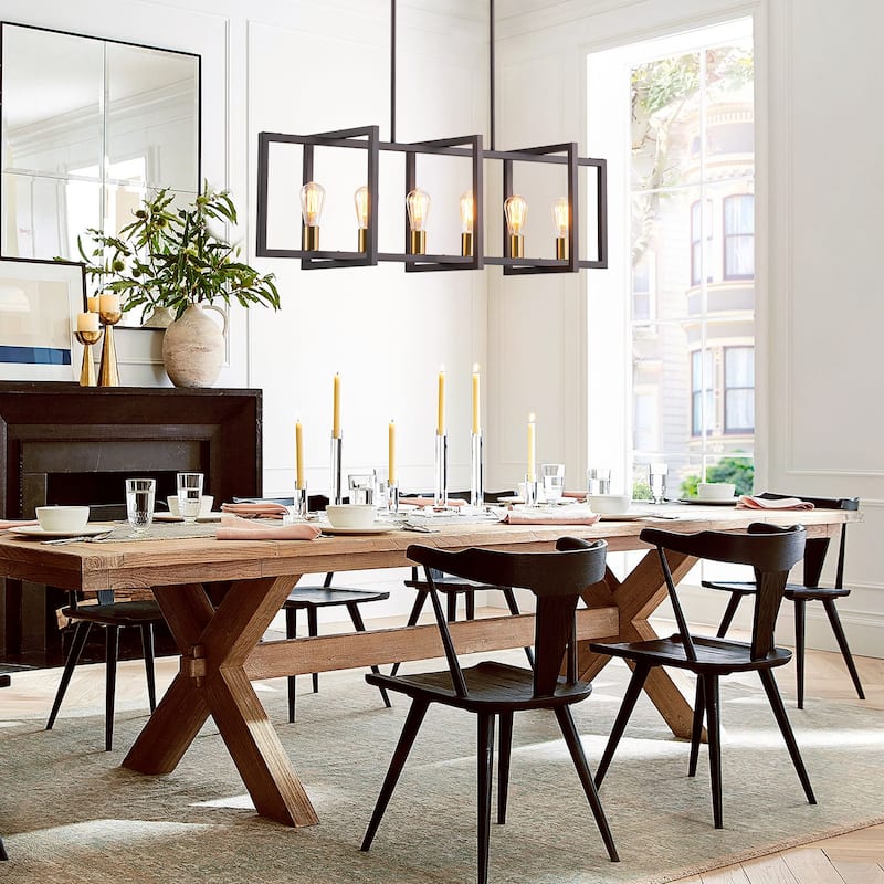 Black or Gold Farmhouse Rustic Kitchen Island Pendant Chandelier for Dining Room