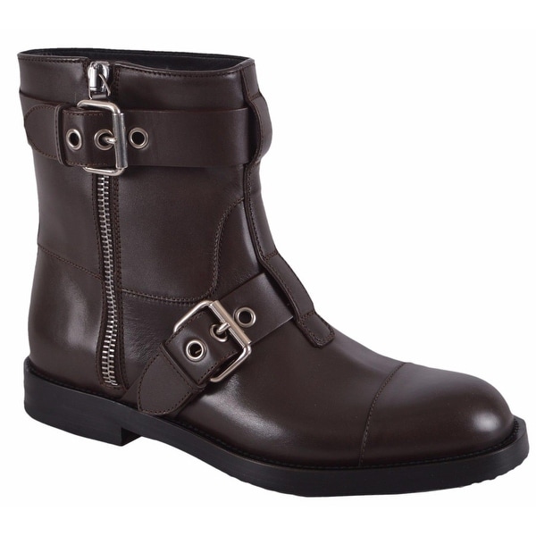 Gucci Men's 368430 Leather Sella Ankle Biker Boots Shoes 8