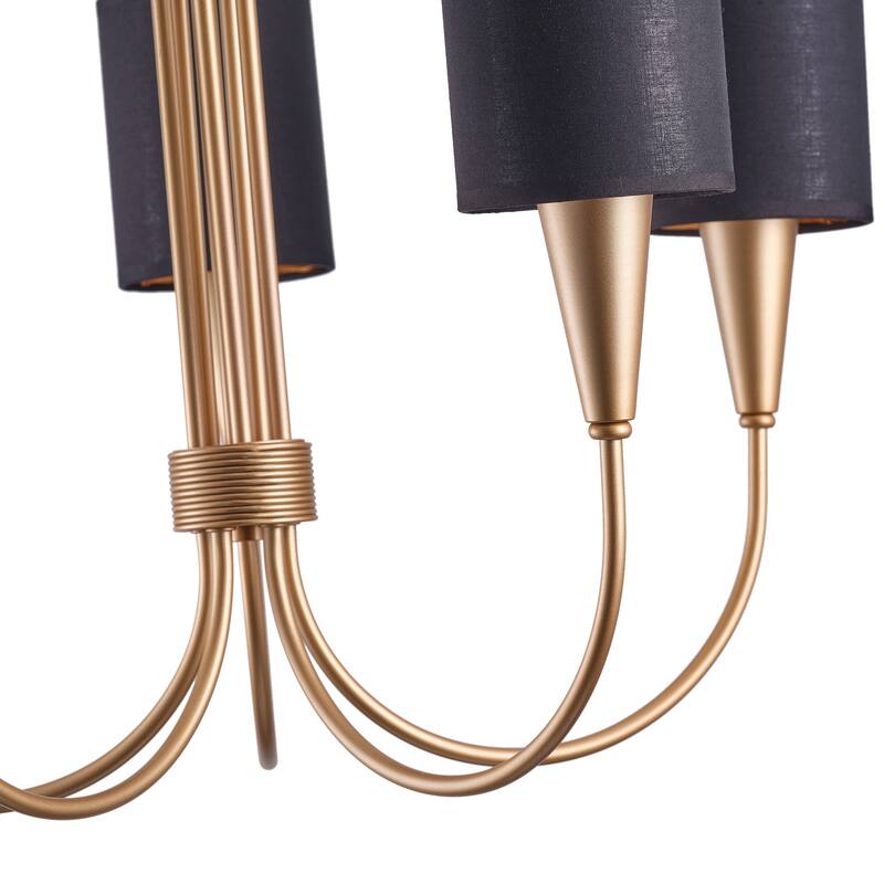 5-Lights Black-Gold Creative Chandelier - 24.4"D×5"W×80.2"H (Adjustable)