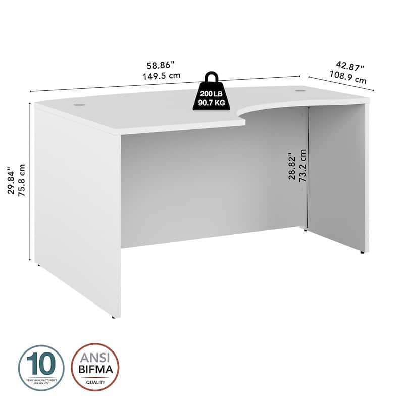 Studio C 60W Left Handed L-Bow Desk Shell by Bush Business Furniture