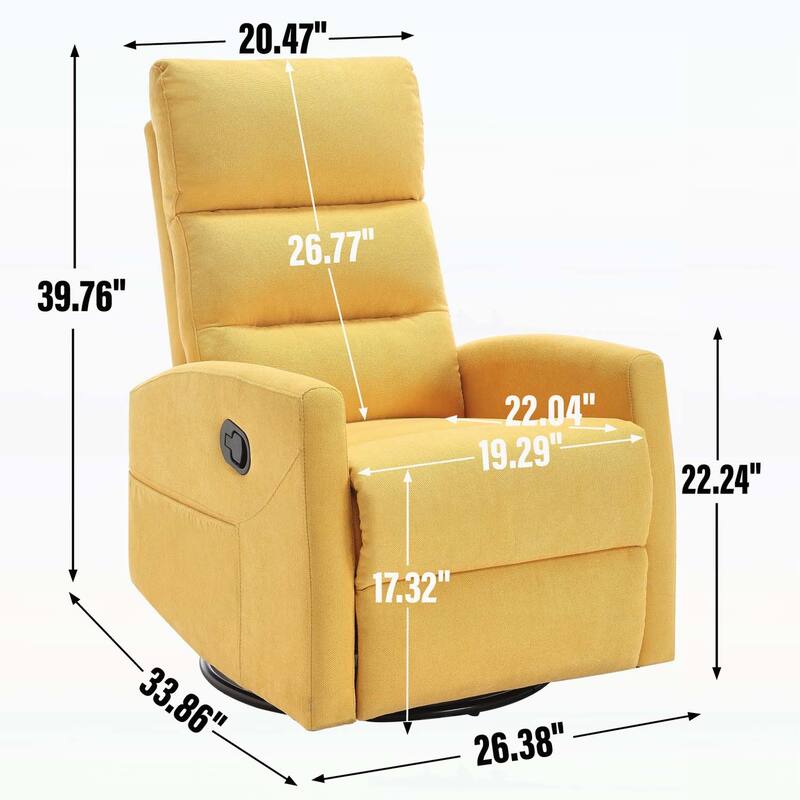 Manual Recliner Chair with Rocker and Swivel,for Living Room Comfort and Relaxation