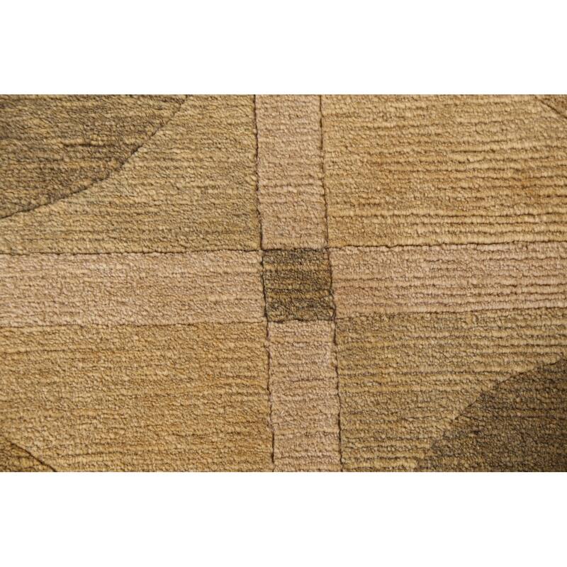 Vegetable Dye Geometric Nepalese Oriental Area Rug Wool Hand-knotted - 4'1" x 6'0"