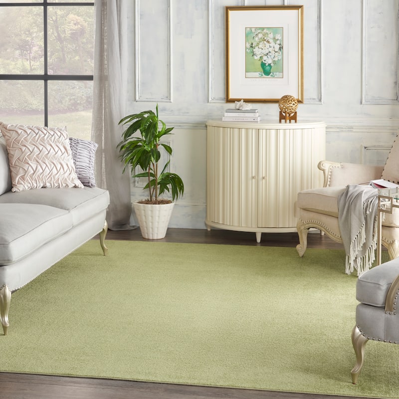 Nourison Essentials Solid Contemporary Indoor/Outdoor Area Rug - 7' x 10' - Green