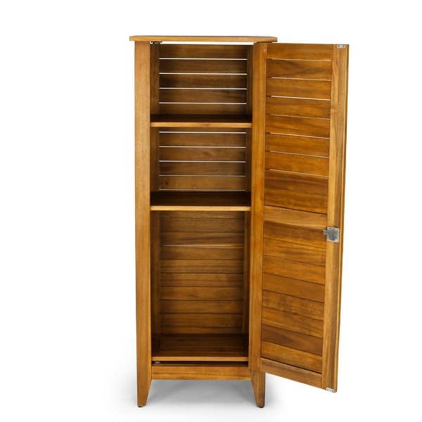 Maho Outdoor Golden Teak Single Door Storage Cabinet Overstock 31028856