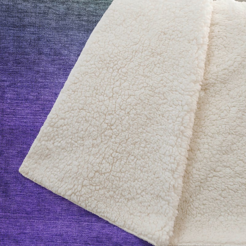 Premium Machine Washable Modern Ombre Sherpa Throw Blanket