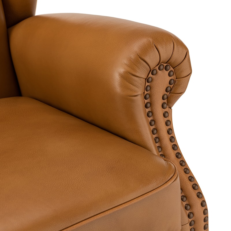 Alex Classic Leather Armchair with Nailhead Trim by HULALA HOME