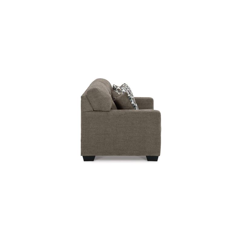 Joey 53 Inch Loveseat with 2 Accent Pillows, Tufted Back, Brown Polyester