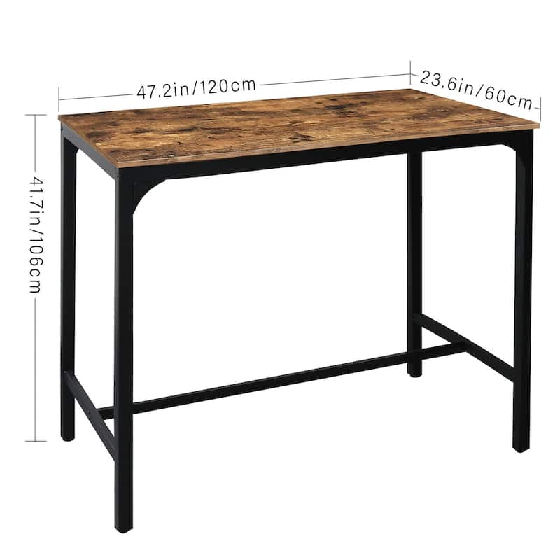 VEIKOUS 47" Furniture Retro Industrial High Bar Dining Table