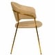 preview thumbnail 10 of 61, Set of 2 Bella Modern Leather or Velvet Upholstered Dining Chair with Gold Stainless Steel Legs for Home Office Kitchen