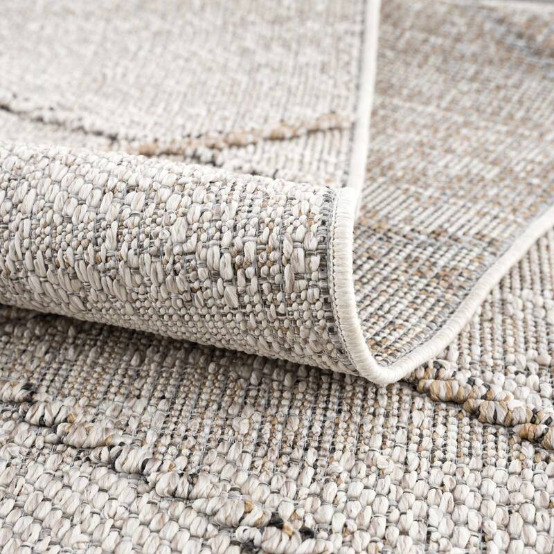 Hauteloom Butch Living Room, Bedroom Patio Outdoor Area Rug - Farmhouse - Taupe,Beige - 2' x 3'