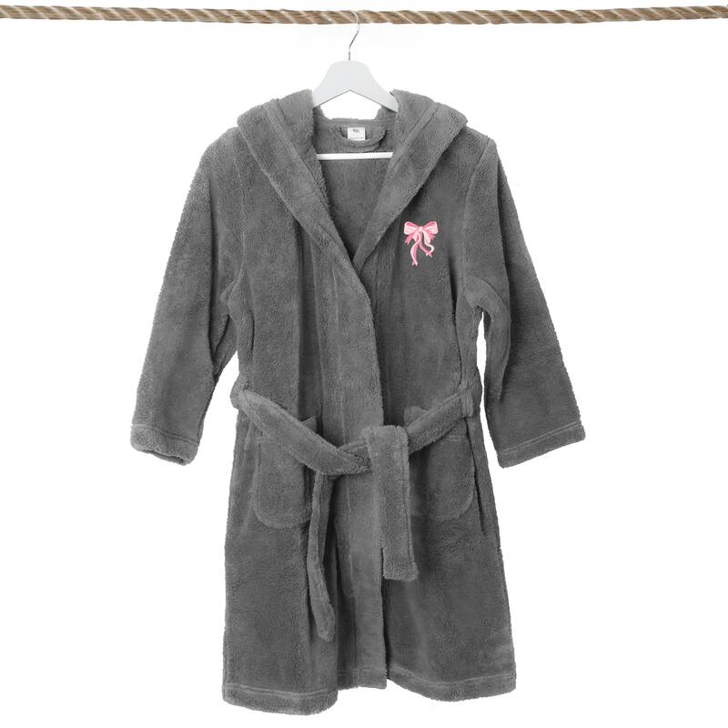 Sweet Kids 100% Polyester SUPER PLUSH Double Brushed Hooded Bathrobe - BOW