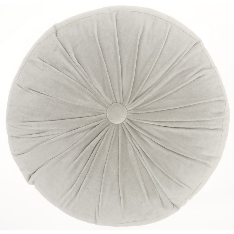 HomeRoots 16" X 16" Light Pink Round Velvet Throw Pillow
