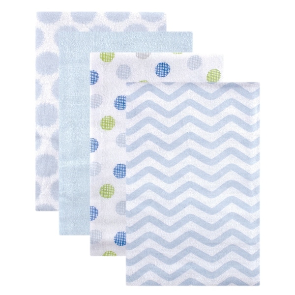 slide 1 of 1, Luvable Friends Baby Boy Cotton Flannel Receiving Blankets Set, Blue Dots, One Size - Blue Dots 4-Pack - One Size Blue Dots 4-Pack - One Size