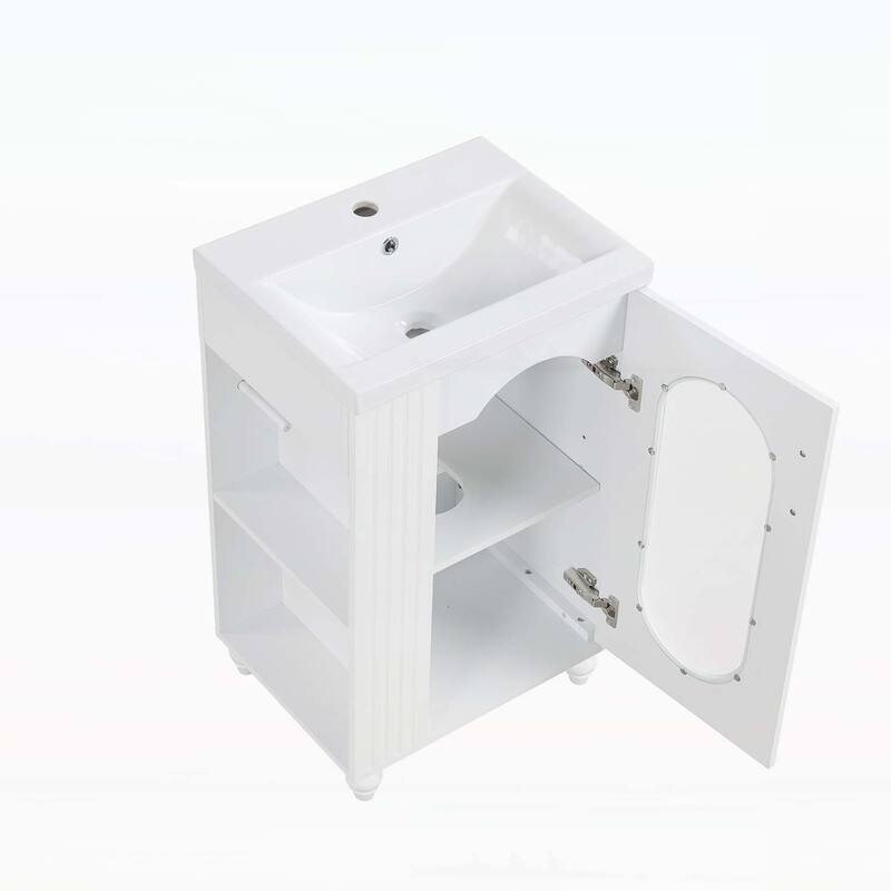 Freestanding Vanity Set with Two-tier Shelf,Adjustable Shelf