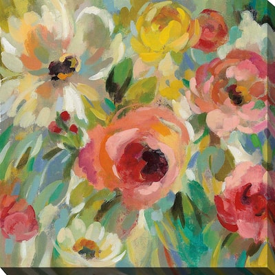 "Vivid Coral Floral I I" Print on Canvas