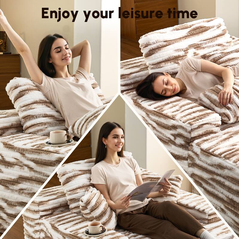 HOOOWOOO Modern Upgraded Fabric Sofa Chaise Lounge