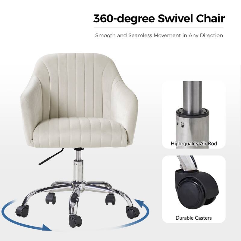 Gerhard Modern Velvet Task Chair - 360 Degree Swivel by HULALA HOME