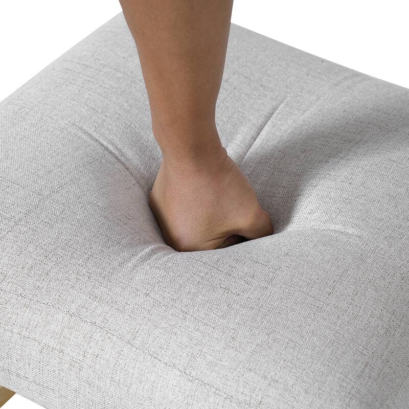 Roomfitters Wooden Dining Chairs Set of 4, Upholstered Kitchen Side Chairs with Solid Wood Legs and Padded Seat, Beige+Natural