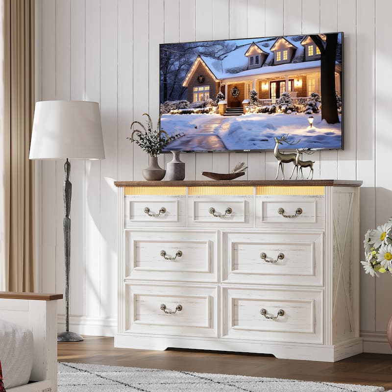 7 - Drawer Dresser With LED Light
