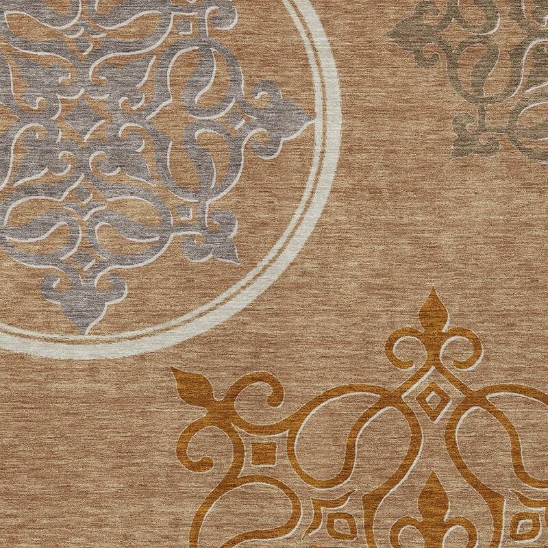 HomeRoots Floral Medallion Transitional Rectangle Outdoor Rug