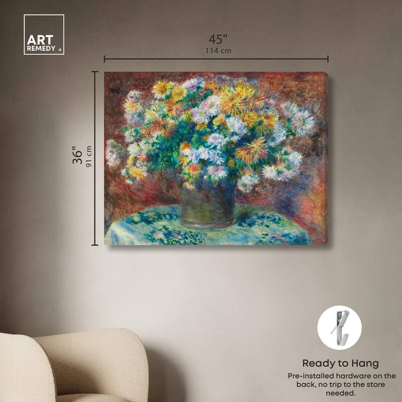 Renoir Chrysanthemum Canvas by Art Remedy, Gallery Wrapped