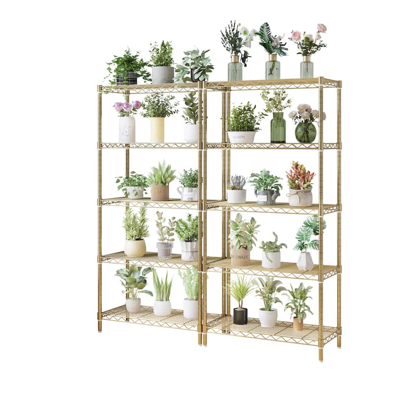 5-Tier Steel Storage Rack with Adjustable Shelves for Organizing Garage Pantry and Kitchen