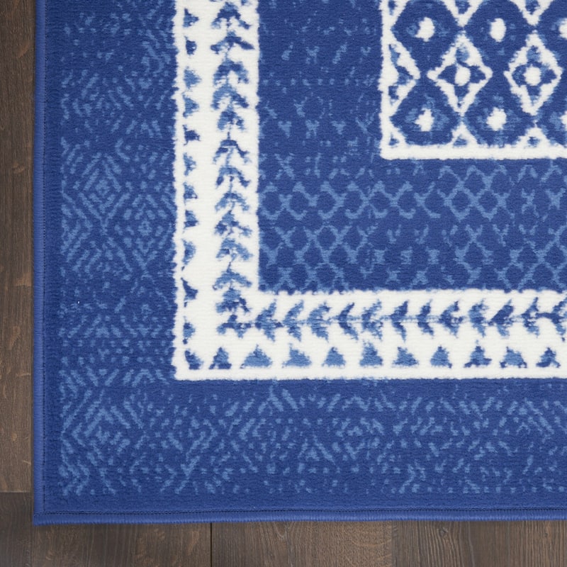 Cahow Power Loomed Distressed Geometric Non Skid Stain Resistant Area Rug By HomeRoots - 120' X '84' X '0.39