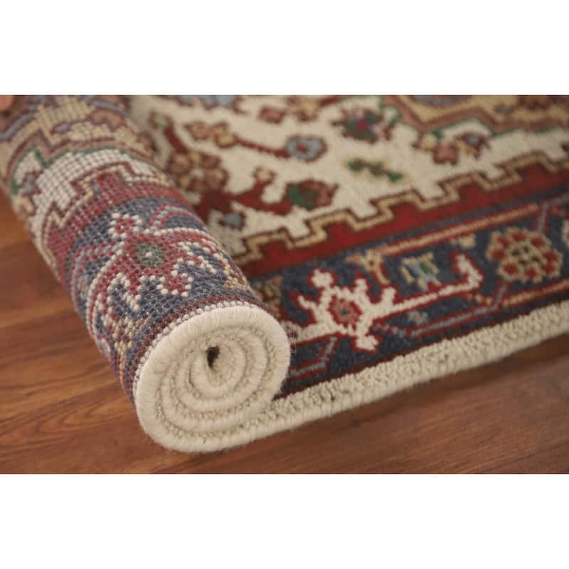 Geometric Heriz Serapi Oriental Runner Rug Handmade Wool Carpet - 2'6" x 7'5"