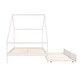 preview thumbnail 12 of 25, Full Size Wooden House Bed with Trundle and Roof