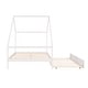 preview thumbnail 12 of 12, White Full Size Wooden House Bed with Trundle and Roof