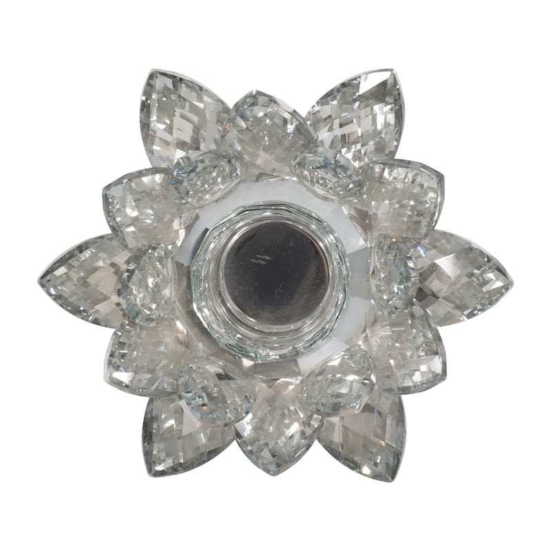 Iridescent Glass Crystal Lotus Votive Candle Holder