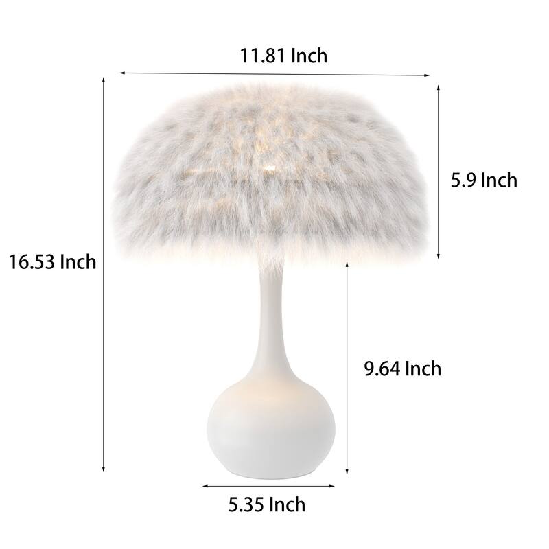 Acroma Teardrop Base Spherical Table Lamp with Feather Accents