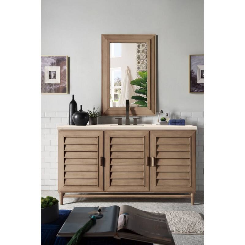 James Martin Vanities Portland 60" Single Basin Hardwood Vanity Set
