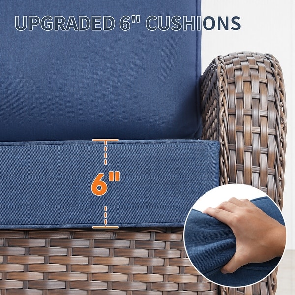 dimension image slide 10 of 14, Gymojoy 6-Inch Thick Outdoor Deep Seating Cushion Set, 22"/24" Wide Options, Waterproof & Fade Resistant for Patio Furniture