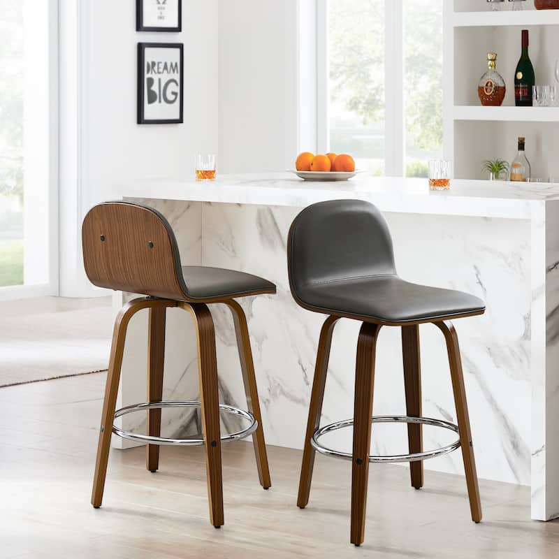 Upholstered Wood Swivel Bar Stools/ Counter Stool
