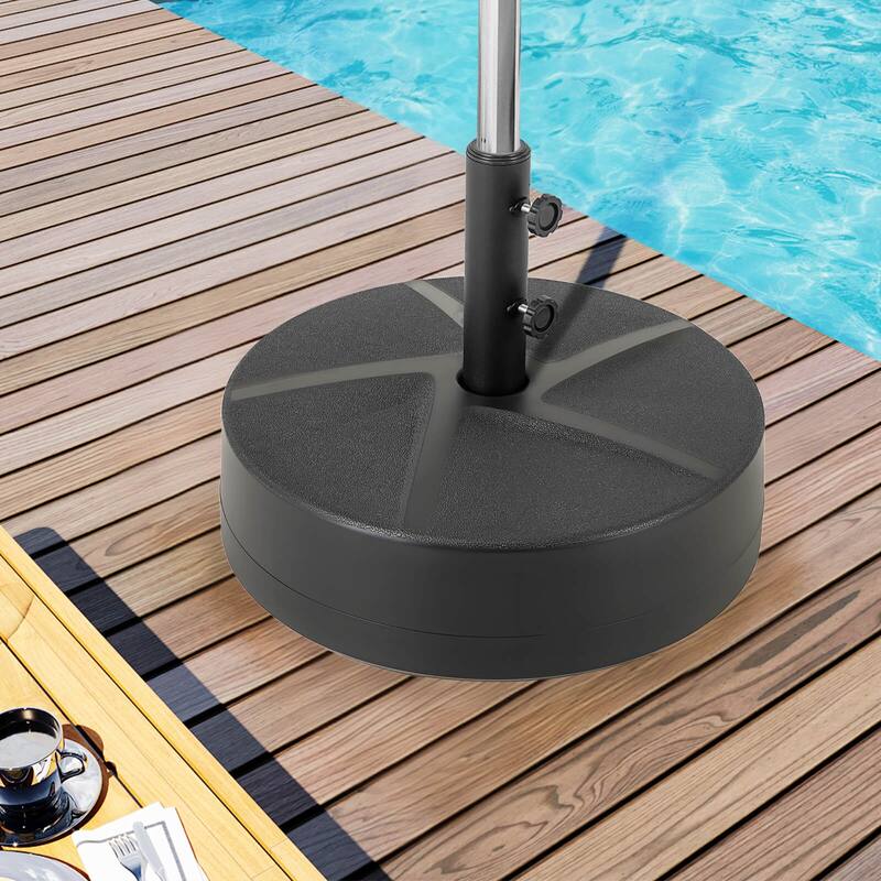 Costway Patio Round Umbrella Base with 2 Adjustable Knobs & 3 Adapters - See Details