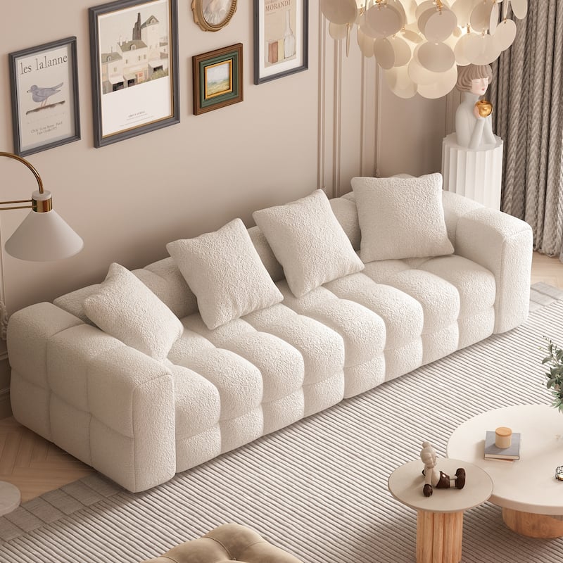 100.8" Teddy Velvet Sofa CouchModern Loveseat/Sofa/Couch with Armrest