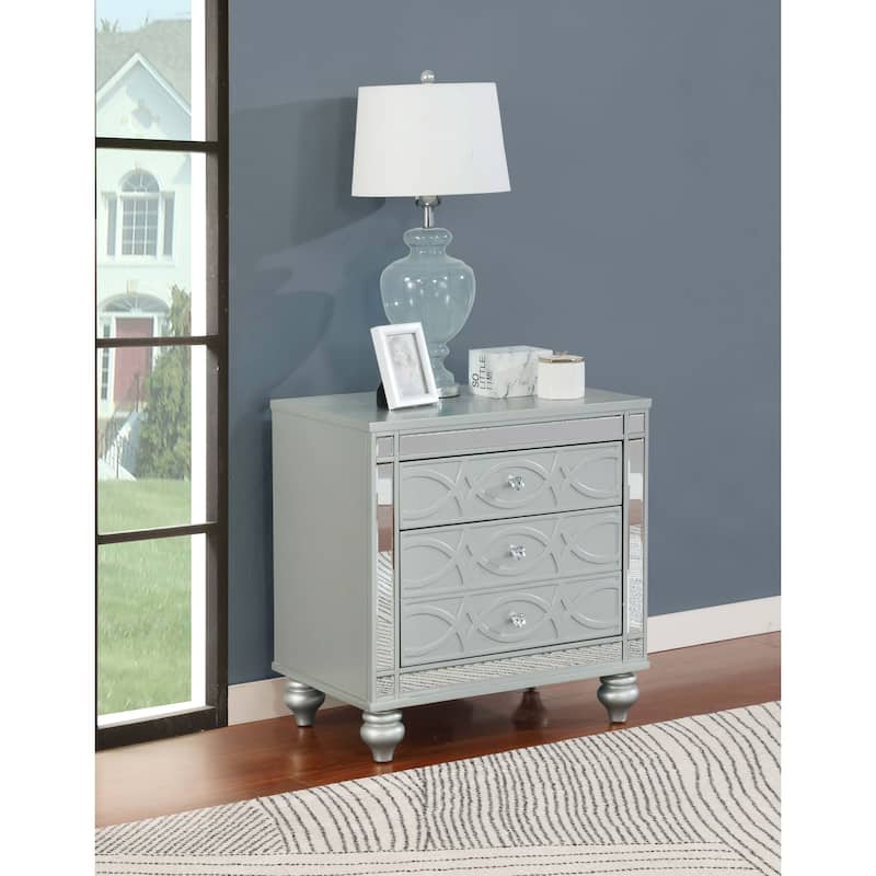 Gunnison 2-drawer Nightstand Silver Metallic
