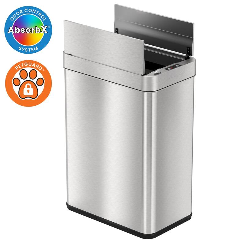 iTouchless 13 Gal Wings Lid Sensor Kitchen Trash Can