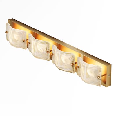 4 Tiles Cloud Glass Bathroom LED Vanity Light with 3CCT Adjustable - N/A