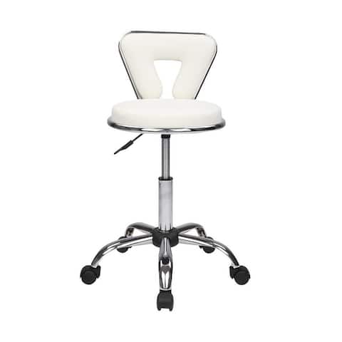 Swivel Salon Stool with Back Support Adjustable Hydraulic Rolling Chair