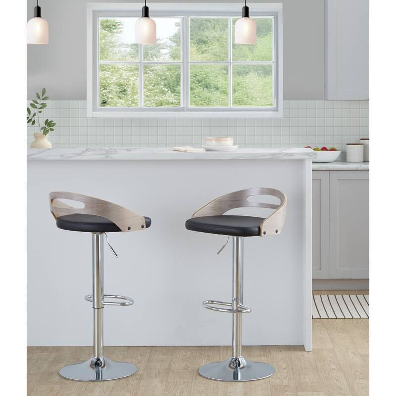 Carson Carrington Simon Adjustable Bar Stool with Oval Footrest (Set of 2)